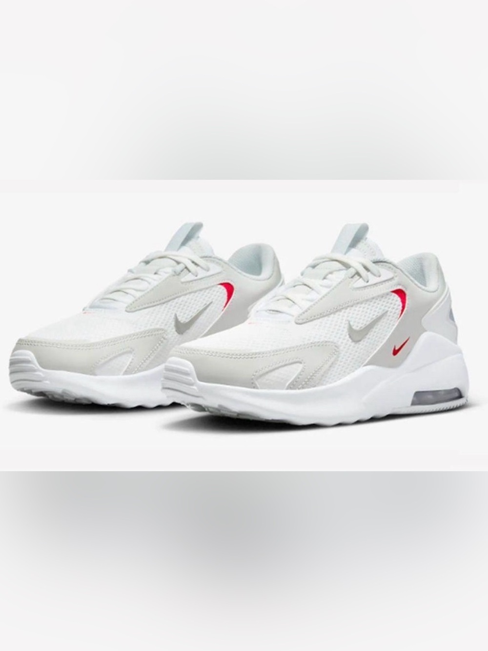 Women’s Nike Air Max Bolt White/Metallic Platinum/Siren Red Sneakers